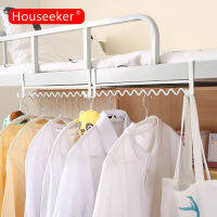 Houseeker ชั้นวางไม้แขวนเสื้อโลหะอเนกประสงค์ชั้นที่แขวนเสื้อผ้าประหยัดพื้นที่ชั้นวางที่จัดระเบียบตู้เสื้อผ้าพร้อมตะขอ