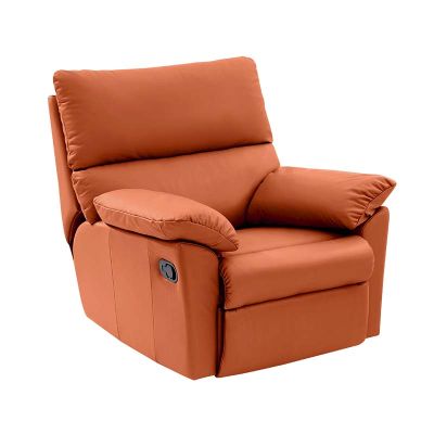 modernform เก้าอี้พักผ่อนปรับระดับ รุ่น COMFY 1ที่นั่ง หนังแท้สีส้มอิฐ#C132