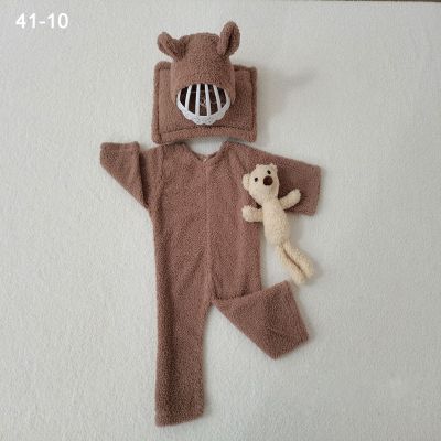 卍✚ jiozpdn055186 Newborn fotografia conjunto de roupas macacão travesseiro urso chapéu boneca 4 peça bebê estúdio grande tamanho fundo cobertor tiro adereços