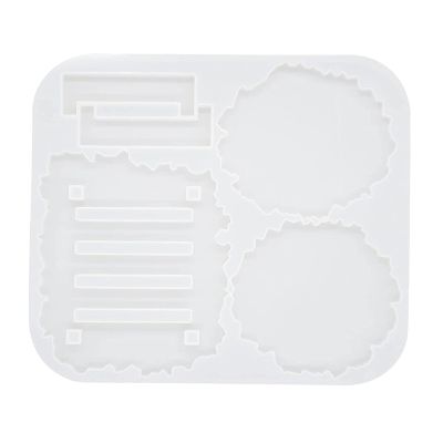 Coaster Resin Molds,Irregular Coaster Molds with Silicone Coaster Storage Holder Mold for Cups Mats,Coaster Making Tools