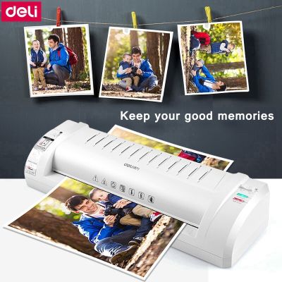 KLaminator Deli-3893 เครื่องเคลือบบัตร เครื่องเคลือบเอกสาร เครื่องเคลือบบัตร ขนาด A4 พร้อมเส้นแบ่งกระดาษ เคลือบเอกสาร รูปถ่าย ปรับได้ 2 ระดับ ไ LamB