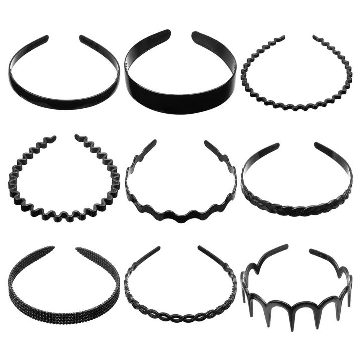 Unisex Black Spring Wavy Metal Hair Hoop Band Men Women Sports Headband  Headwear Accessories,1 Pcs