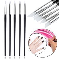 5Pcs Silicone Gel Nail Brush Carving Emboss Hollow Pottery Sculpture UV Gel Manicure Brush Dotting Polish Acrylic Nail Supplies