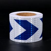 VITCOCO White Blue Arrow Lattice Reflective Tape Reflective Film of Truck Body Road Traffic Signs Fire Safety Warning Tape