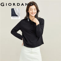 HOT”Giordanoผู้หญิง ผ้าฝ้ายสองด้านผ้า ความคมชัดปลอกคอ แขนยาว POLO Free Shipping 05312787