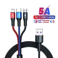 5A 3In1 Fast Charging USB Type C Cable For iPhone 14 13 12 Pro Max USB A To 8Pin Micro TypeC Wird Cabl For Huawe Samsung Xiaomi Cables  Converters