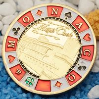 【CC】♤✌  Committed Metal Poker Chip Coin Plated Souvenir Collection NEW Casino Monaco Luck