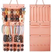 Hanging Hair Claws Clip Storage Pink Organizer for Women Girls Felt  Headbands Display Hairpin Sunglasses Accessories Holder Bag Eyewear case