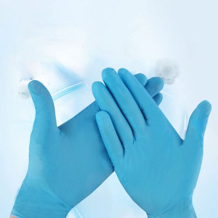 ถุงมือยางไนไตร-ถุงมือยางไนไตรสีดำ-ตรวจโรค-กันสกปรก-กันเสมหะ-สีฟ้า-แบบไม่มีแป้ง-และมีแป้ง-ชนิดหนาพิเศษ-100-คู่-กล่อง