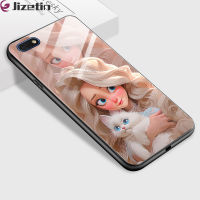 Jizetin เคสใส่โทรศัพท์กระจกสำหรับ Huawei Y5 2018 Y5 2019หัวเว่ย Y5P 3D กันกระแทกชุดเจ้าหญิงยิ้มกระจกเทมเปอร์กรอบที่อยู่อาศัย