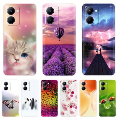 For Realme C33 Case Cute Cat Flower Soft Silicone Back Cover For OPPO Realme C33 Phone Cases realmeC33 C 33 2022 Case 6.5inch Electrical Connectors