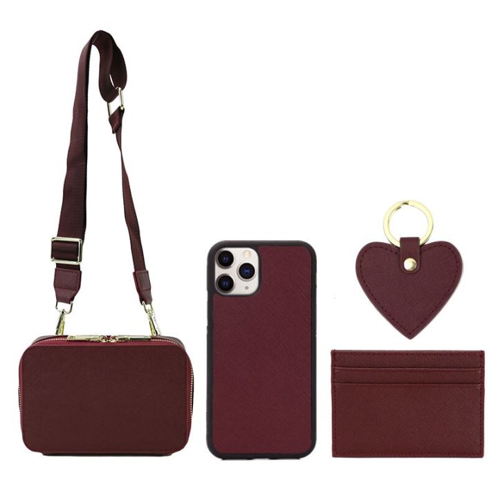 2021-new-customized-saffiano-leather-bag-women-camera-bag-fashion-cardholder-leather-phone-case-key-chain-gift