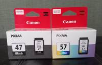 Canon PG-47/CL-57 bk+co ( สีดำ+ 3 สี C M Y )  แท้ศูนย์ของใหม่ คุณถาพ  100%  ใช้กับเครื่อง รุ่น Canon E400/ E410/480/3170/510