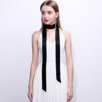 【CC】❍▬ஐ  women handle bag belt hair head multifunction decration tie narrow long neckerchief solid satin silk ribbon scarf