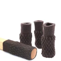 ■✌ 4PCS Knitted Chair Leg Socks Elastic Furniture Socks Pads Non-Slip Chair Leg Feet Covers Caps Floor Protectors Home Decor