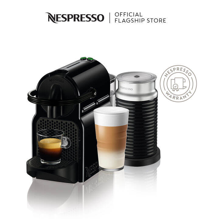 Nespresso Inissia Coffee Machine Black Bundle with Aeroccino Milk