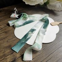 ★New★ Ink lotus leaf super fairy country style bowknot Hanfu streamer ancient style hairband high-value cos Chinese style teenager