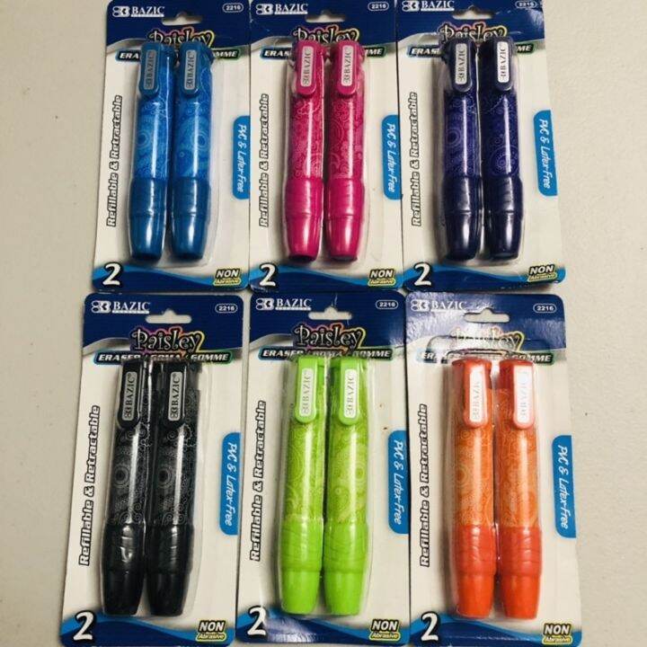 （Cheese Latte） ☍ Bazic 2Pc Retractable Eraser Pen Lazada PH