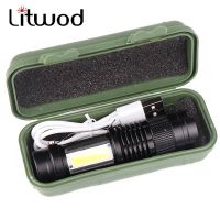 2023∏ Built in battery XP-G Q5 Zoom Focus Mini led Flashlight Torch Lamp Lantern 2000 Lumen Adjustable Penlight Waterproof T6 light