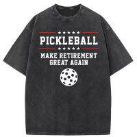 2023 NewFunny Pickleball เกษียณอายุ T เสื้อสำหรับพ่อคุณปู่หรือผู้ชายฤดูร้อนฤดูใบไม้ร่วงส่วนลดยอดนิยมแขนยาว Unisex เสื้อ Vintage