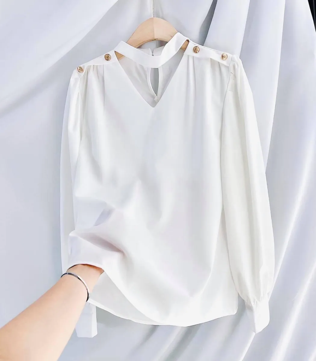 ÁO CỔ CÁCH ĐIỆU VAI CƯỜM | Lazada.vn Áo Cổ Cách Điệu Vai Cườm | Lazada.Vn