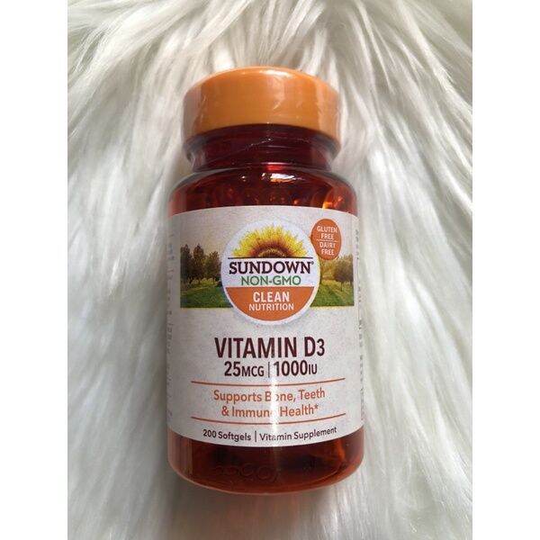 Sundown Vitamin D3 25mcg / 1000ui, 200 Softgels Lazada PH