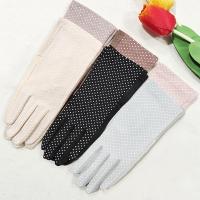 New Fashion Womens Summer Cotton Gloves Dot Anti-skid Sun Protection Touch Screen Short Thin Driving Gloves for Women