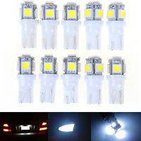 ???Pegota 5-SMD ลิ่ม T10สีขาว10ชิ้นไฟไฟแสดงสถานะ5050 5W 5ป้ายทะเบียน LED