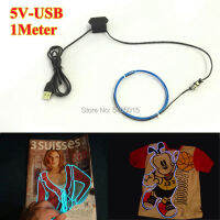 [ Star Fun]1เมตรพร้อม DC5VUSB 1.3มม. EL Wire สำหรับการออกแบบต้นคริสต์มาสวันหยุด DIY ตกแต่งนีออนหลอดไฟ Light