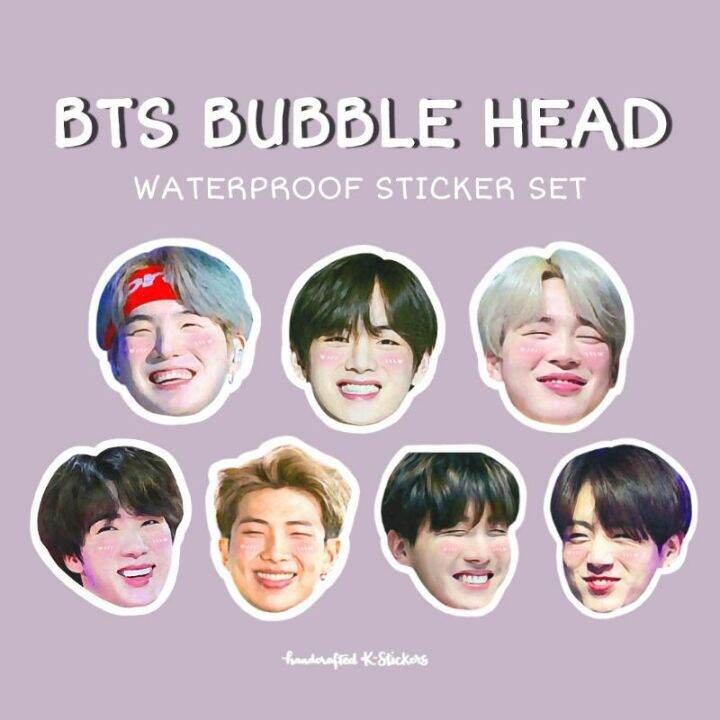 BTS BUBBLE HEAD KPOP Waterproof KSticker Set Lazada PH