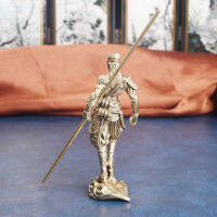 ทองเหลือง Hellfire Sun Wukong เดสก์ท็อปของประดับตกแต่งต่อสู้เพื่อเอาชนะพระพุทธรูป
