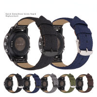 QuickFit สายนาฬิกาไนลอนสำหรับ Garmin Fenix 7 6X 6S 6 Pro 5X 5 5S 3HR สร้อยข้อมือเข็มขัด Garmin Band 20มม. 22มม. 26มม. หัวเข็มขัดสีดำ