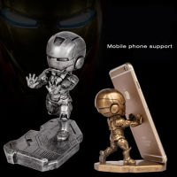 [Marvel] 12.5cm Super hero Phone holder action figure craft model toy Tonny Mark Resin figure Chritmas birthday Gift