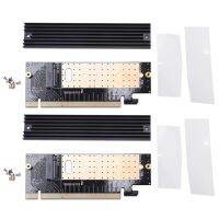 2X M.2 Nvme Ssd Adapter M2 to Pcie 3.0 X16 Controller Card M Key Interface Support Pci Express 3.0 X4 2230-2280 Size