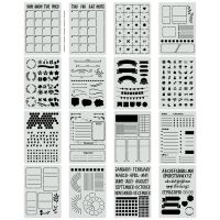 16Pcsset Plastic Journal Stencils Template For Graffiti Journal Notebook Diary Scrapbook Planner DIY Drawing Stencils 8x6 Inch