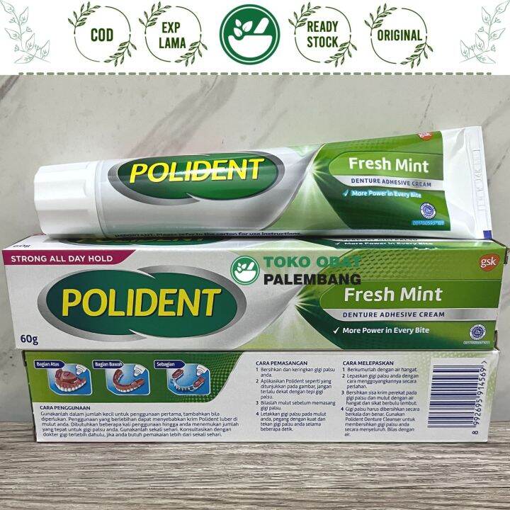 POLIDENT 60 GRAM PEREKAT GIGI FRESH DENTURE ADHESIVE CREAM PEREKAT GIGI