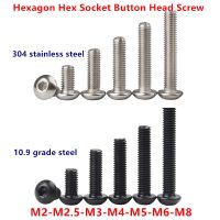 ISO7380 M2 M2.5 M3 M4 M5 M6 M8 304 Baja Tahan Karat Kelas Hitam 10.9 Hex Hexagon Soket Kepala Tombol Bulat Sekrup Baut Allen