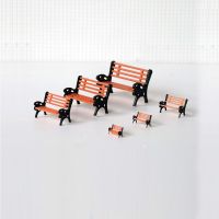 Simulation Miniature Garden/Park Chair Model Scale 1:25-150 For Making HO Train Station Building Scene Layout Diorama Kits 10Pcs