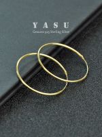 Hoop Earrings For Wowen 925 Sterling Silver 14k Gold Plated Jewelry Gift New Korean Minimalism Thin Round Earrings