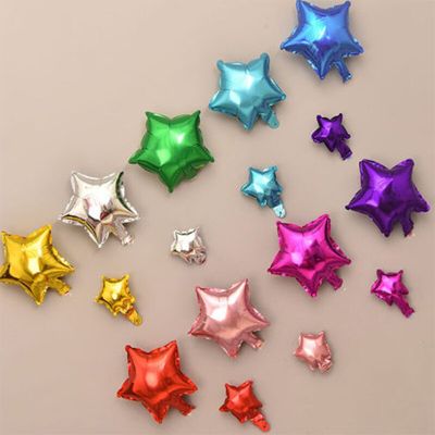 5pcs 5/10 inch Multi-color Five-pointed Star Aluminum Foil Balloon Festival Party Decorations Wedding Birthday Balloons Supplies Balloons