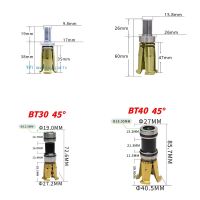 BT40 BT30ที่จับ45องศาภายในภายนอกที่จับแบบก้ามปูแกนหมุนเกลียวเครื่องมือดึงกรงเล็บ4กลีบเครื่องมือโม่ซีเอ็นซีศูนย์กลางเครื่อง