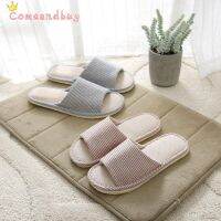 Linen Slippers Home Couple Indoor Wooden Floor Cotton Anti-Slip Thick-Soled Shape Breathable Soft-Soled Flo
