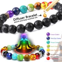 7 Chakra Beads Stone Rope Braided Reiki Healing Bangles Jewelry