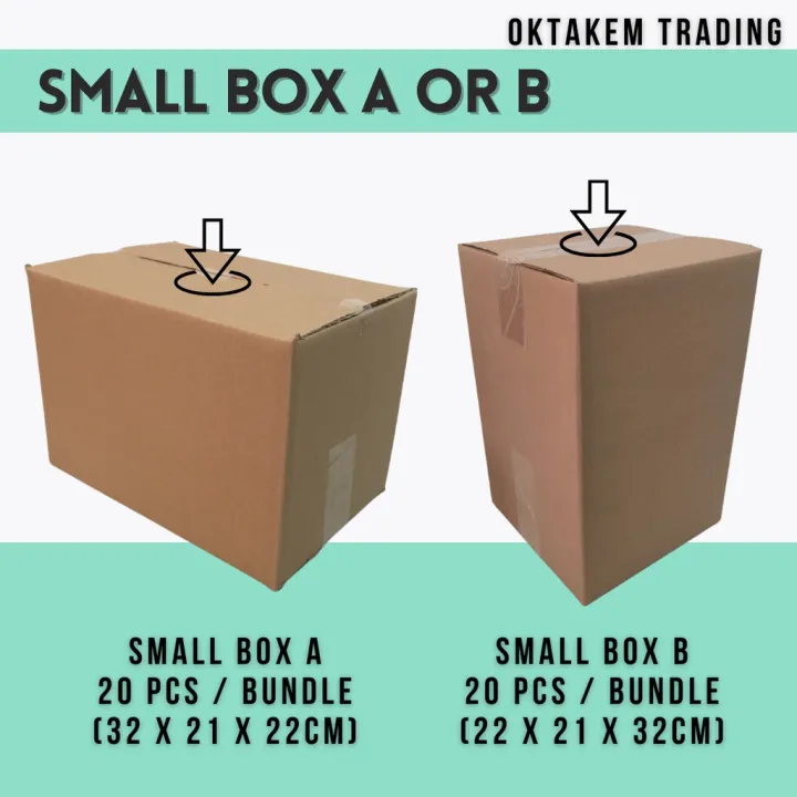 Oktakem Small Carton Box 20 pc Bundle Plain No Labels Karton Box