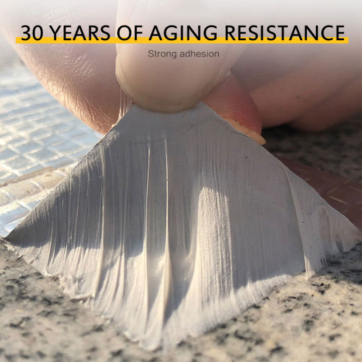 2023-high-temperature-resistance-waterproof-tape-aluminum-foil-thicken-butyl-tape-wall-crack-roof-duct-repair-adhesive-tape-1m