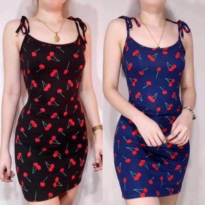 YAZI FASHION Cute Cherry Print Sexy Mini Dress For Women Ladies #DS21 ...