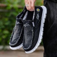 Mens shoes in spring 2022, the new tide beggar canvas shoes leisure sandals embroidery cloth shoes breathable shoes men tide