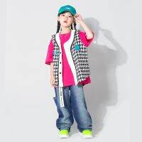 [COD] Childrens hip-hop childrens girls summer loose short-sleeved vest children foreign style bboyhiphop cool handsome costumes