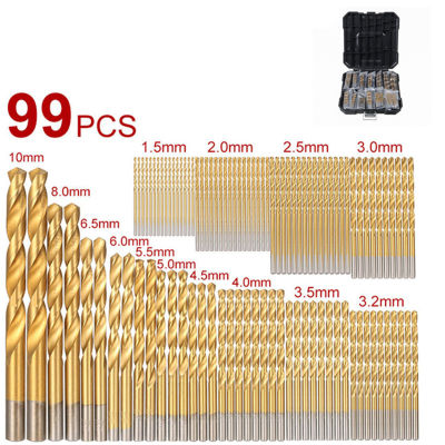บิด Set Mata Bor เหล็กความเร็วสูง1.5มม. ถึง10มม. พร้อมกับกล่องเก็บของการเจาะสำหรับงานไม้