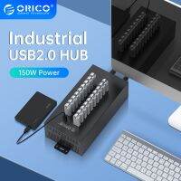 ORICO IH20P USB2.0 HUB 20พอร์ตแยก USB อุตสาหกรรมพร้อมอะแดปเตอร์ไฟฟ้าอิสระ150W สำหรับ Windows Mac OS Linux(IH20P)